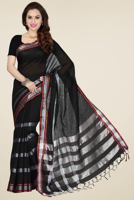 Ishin Black Cotton Printed Saree Ishin Black Cotton Printed Saree