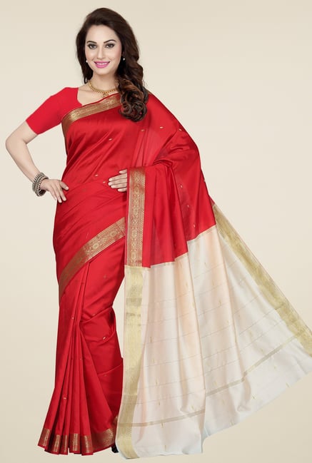 Ishin Red Printed Saree Ishin Red Printed Saree