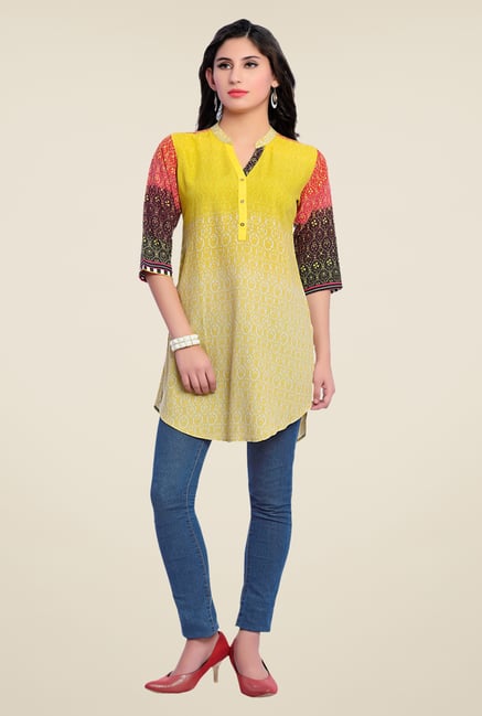 Zola Yellow Printed Kurti Zola Yellow Printed Kurti