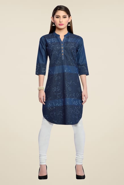 Zola Navy Printed Kurti Zola Navy Printed Kurti