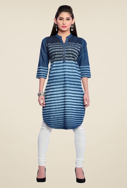 Zola Blue Striped Kurti Zola Blue Striped Kurti