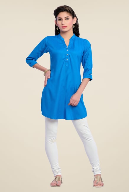 Zola Light Blue Solid Kurti Zola Light Blue Solid Kurti