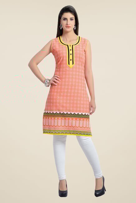 Zola Orange Printed Kurta Zola Orange Printed Kurta