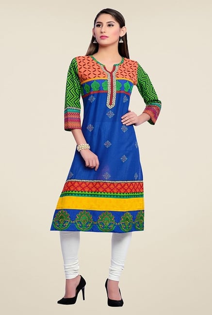 Zola Royal Blue Printed Kurta Zola Royal Blue Printed Kurta