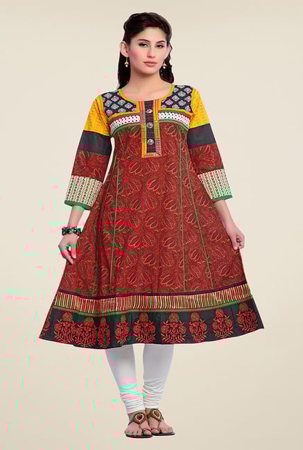Zola Maroon Printed Kurta Zola Maroon Printed Kurta