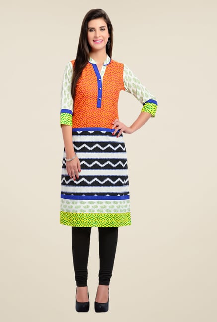 Zola Orange Printed Kurta Zola Orange Printed Kurta