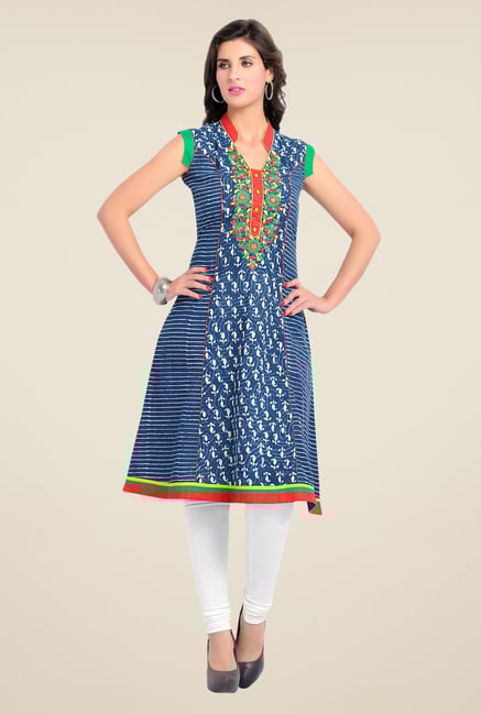 Zola Blue Printed Kurta Zola Blue Printed Kurta