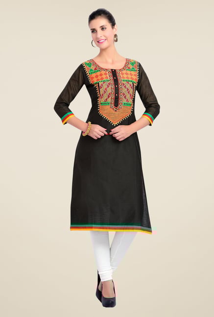 Zola Black Embroidered Kurta Zola Black Embroidered Kurta