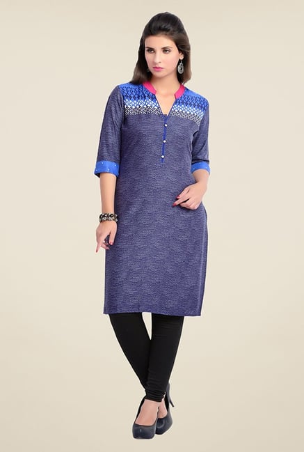 Zola Navy Printed Kurta Zola Navy Printed Kurta