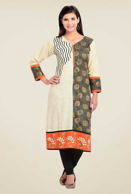 Zola Orange Printed Kurta Zola Orange Printed Kurta