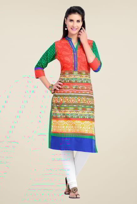 Zola Orange Printed Kurta Zola Orange Printed Kurta