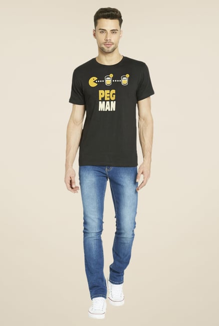 Globus Black Graphic Print T Shirt Globus Black Graphic Print T Shirt