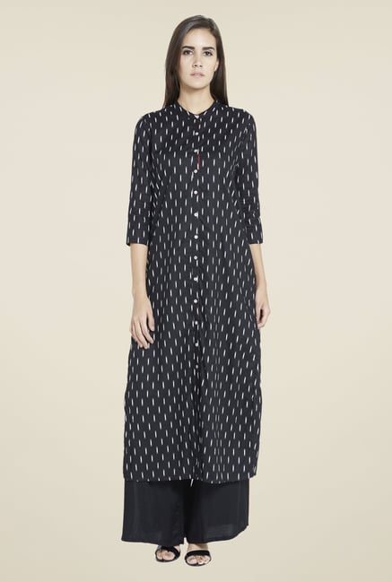 Globus Black Printed Kurta Globus Black Printed Kurta