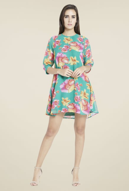 Globus Green Floral Print Dress Globus Green Floral Print Dress