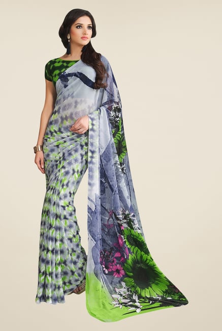 Triveni Blue Printed Faux Georgette Saree Triveni Blue Printed Faux Georgette Saree