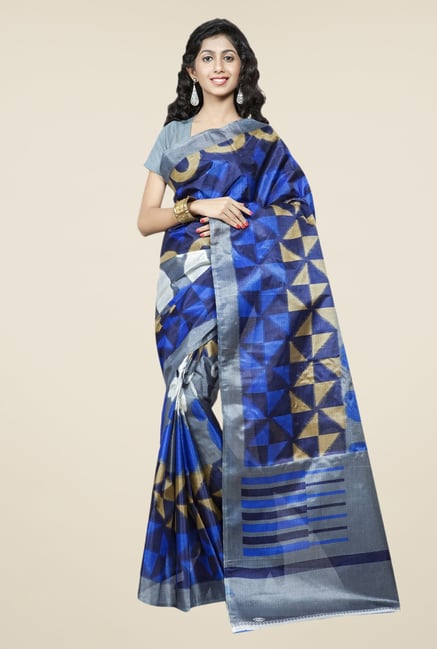 Triveni Multicolor Printed Bhagalpuri Silk Saree Triveni Multicolor Printed Bhagalpuri Silk Saree