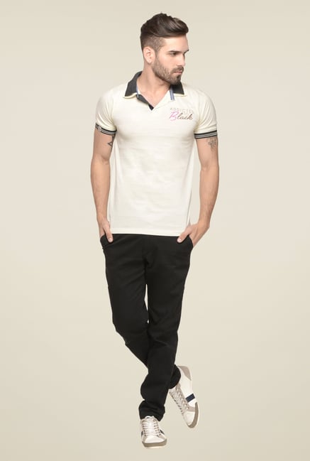 Mode Vetements Cream Solid Polo T Shirt Mode Vetements Cream Solid Polo T Shirt