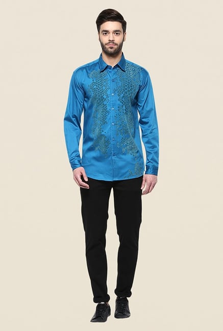 Yepme Enrik Blue Printed Shirt Yepme Enrik Blue Printed Shirt