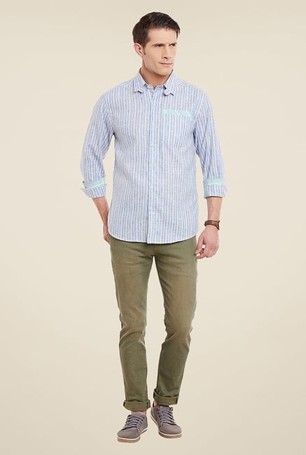 Yepme William Blue Striped Shirt Yepme William Blue Striped Shirt