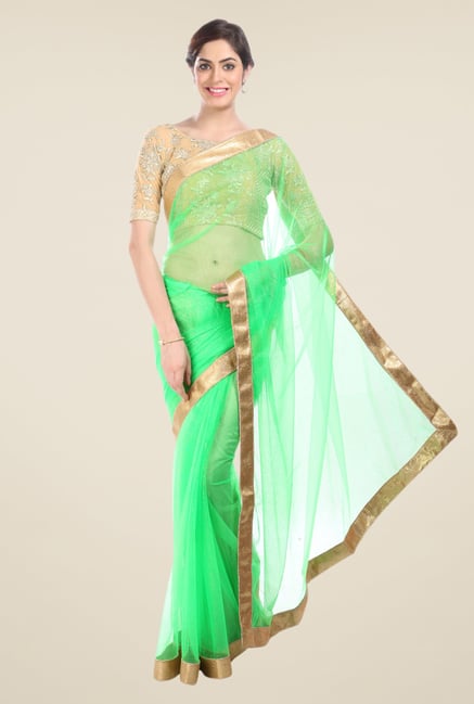 Jashn Lime Embellished Net Saree Jashn Lime Embellished Net Saree