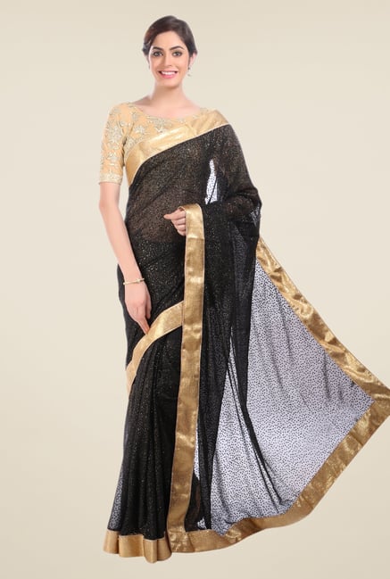 Jashn Black Embellished Net Saree Jashn Black Embellished Net Saree
