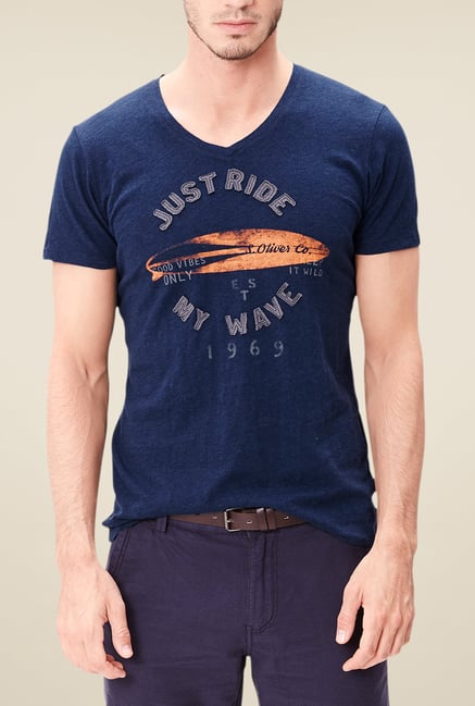 s.Oliver Navy Graphic Print T Shirt s.Oliver Navy Graphic Print T Shirt
