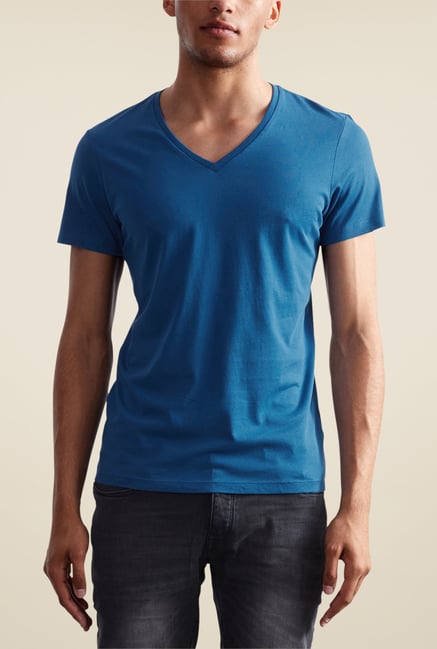 s.Oliver Blue Solid T Shirt s.Oliver Blue Solid T Shirt