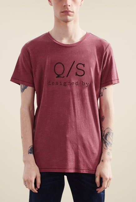 s.Oliver Maroon Graphic Print T Shirt s.Oliver Maroon Graphic Print T Shirt