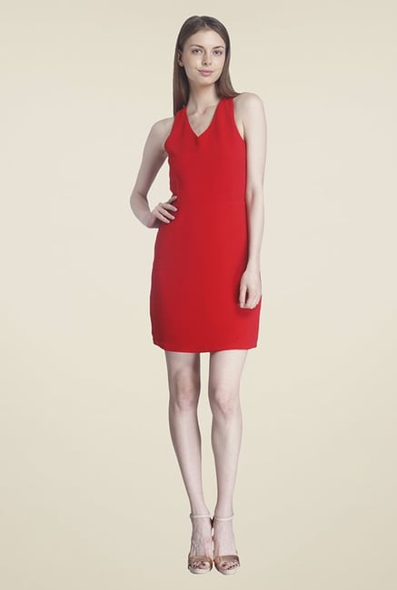 Only Red Textured Dress Only Red Textured Dress