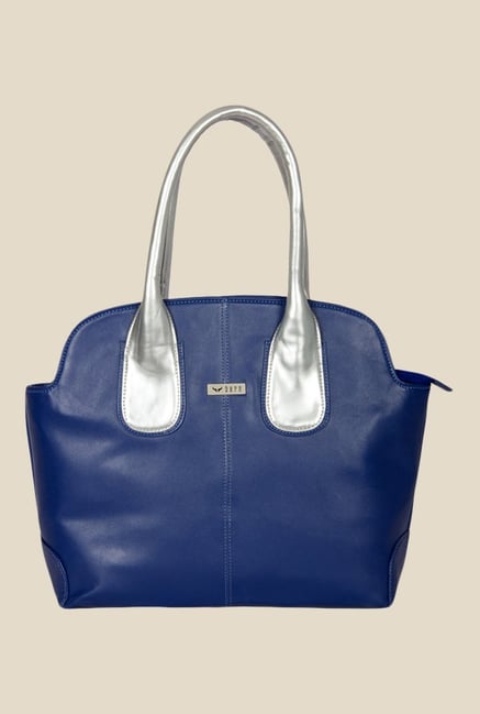 Bern Blue and Silver Solid Handbag Bern Blue and Silver Solid Handbag
