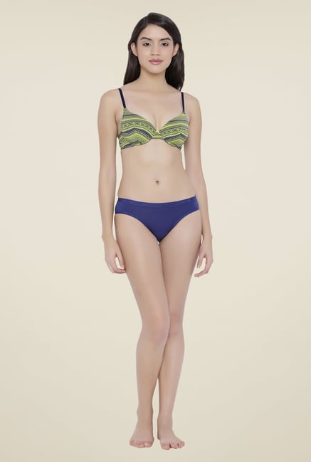 Amante Navy & Lime Padded Bra Amante Navy & Lime Padded Bra