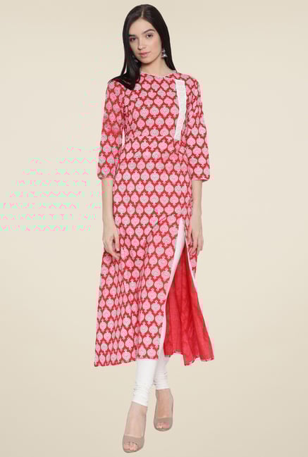 Aujjessa Red Printed Kurta Aujjessa Red Printed Kurta