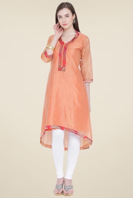 Aujjessa Brown Solid Kurta Aujjessa Brown Solid Kurta