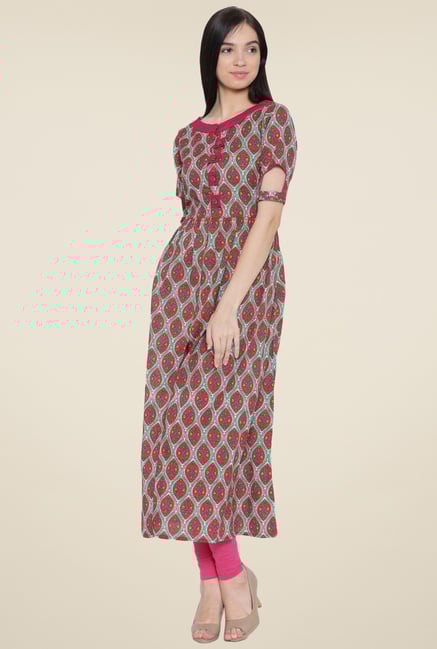 Aujjessa Red Printed Kurta Aujjessa Red Printed Kurta