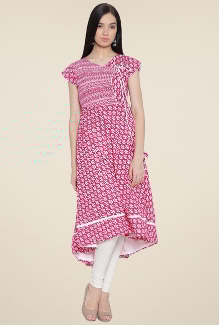 Aujjessa Fuchsia Printed Kurta Aujjessa Fuchsia Printed Kurta
