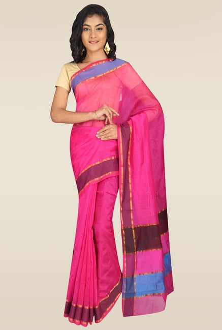 Pavecha Pink Banarasi Cotton Silk Saree Pavecha Pink Banarasi Cotton Silk Saree