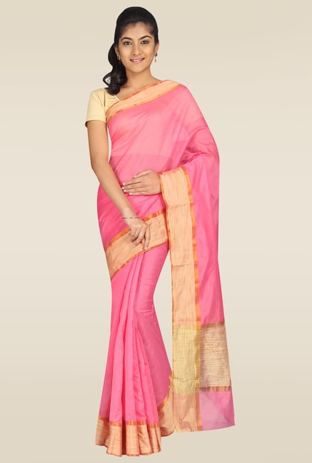 Pavecha Pink Banarasi Gold Zari Saree Pavecha Pink Banarasi Gold Zari Saree