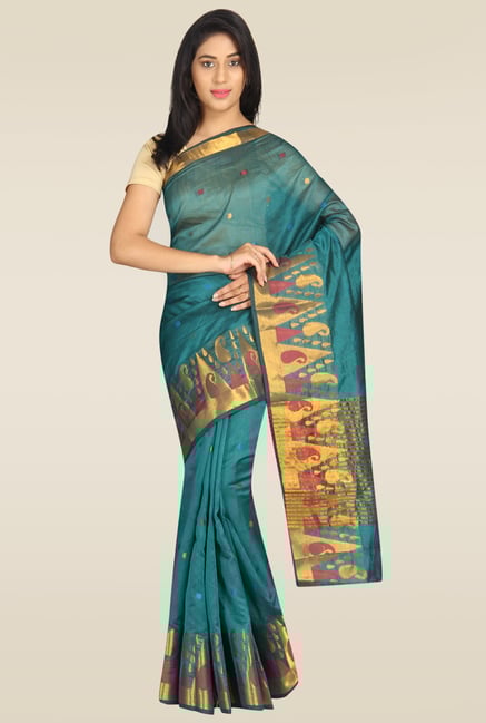 Pavecha Blue Silk Saree Pavecha Blue Silk Saree