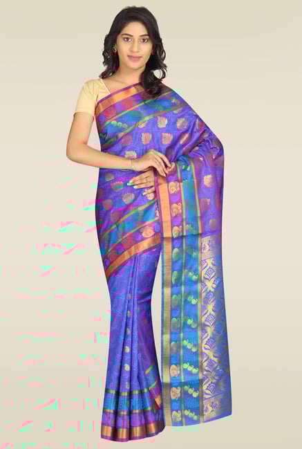 Pavecha Purple Banarasi Zari Buta Saree Pavecha Purple Banarasi Zari Buta Saree