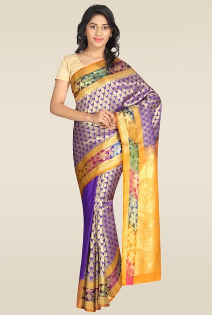 Pavecha Purple Cotton Silk Saree Pavecha Purple Cotton Silk Saree