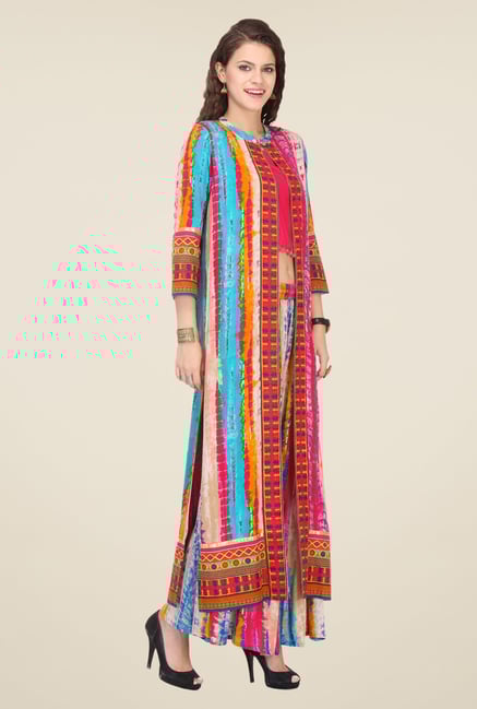 Varanga Multicolor Printed Kurta With Palazzo Varanga Multicolor Printed Kurta With Palazzo