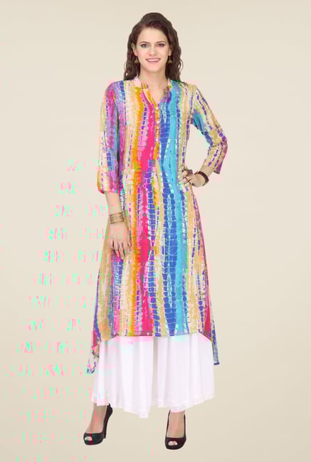 Varanga Multicolor Printed Kurta With Palazzo Varanga Multicolor Printed Kurta With Palazzo