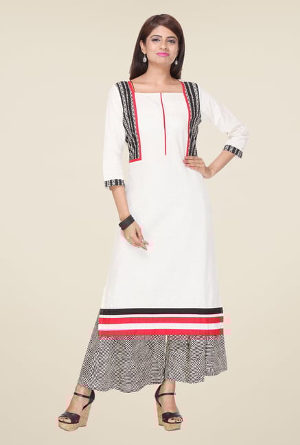 Varanga White & Black Solid Kurta With Palazzo Varanga White & Black Solid Kurta With Palazzo