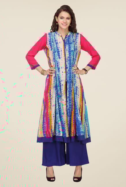 Varanga Multicolor Printed Kurta With Palazzo Varanga Multicolor Printed Kurta With Palazzo