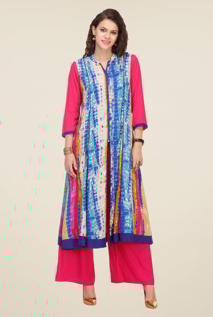 Varanga Multicolor Printed Kurta With Palazzo Varanga Multicolor Printed Kurta With Palazzo
