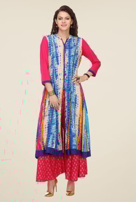 Varanga Multicolor Printed Kurta With Palazzo Varanga Multicolor Printed Kurta With Palazzo