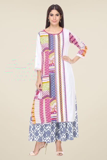 Varanga White Embroidered Kurta With Palazzo Varanga White Embroidered Kurta With Palazzo