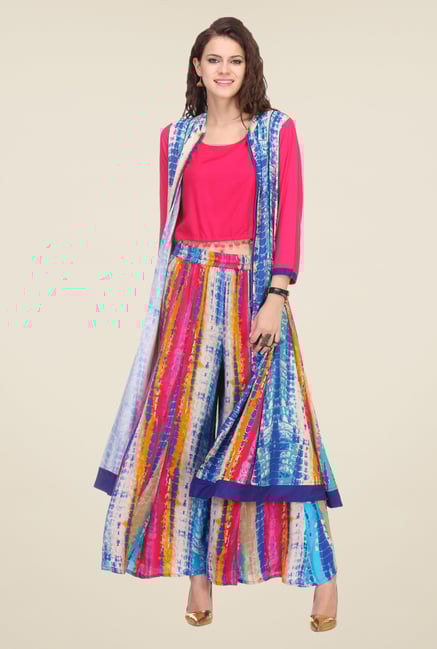 Varanga Multicolor Printed Kurta With Palazzo Varanga Multicolor Printed Kurta With Palazzo