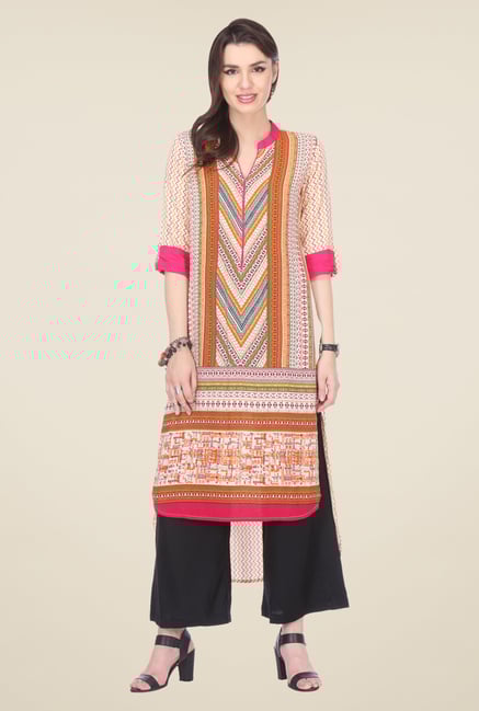 Varanga Orange & Black Printed Kurta With Palazzo Varanga Orange & Black Printed Kurta With Palazzo