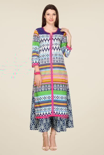 Varanga Multicolor Printed Kurta With Palazzo Varanga Multicolor Printed Kurta With Palazzo